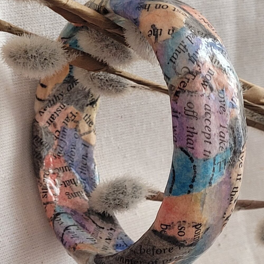Handpainted Paper Mache Bangle - Picture 5 of 5